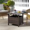 Costway Outdoor Side Table with 1.93" Umbrella Hole Zinc-iron Alloy Tabletop for Poolside